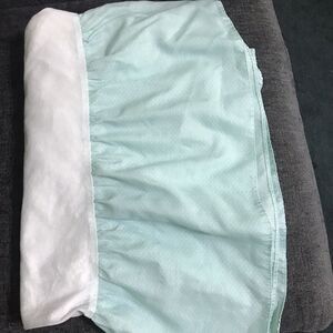 Vintage‎ Sears Crib Skirt Dust Ruffle Green White